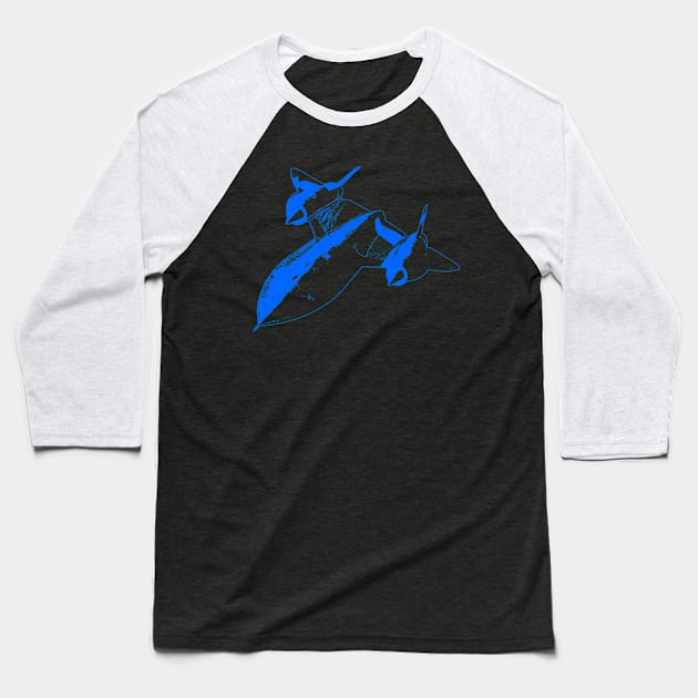 Lockheed SR-71 Blackbird - Blue Design Baseball T-Shirt by PlaneJaneDesign